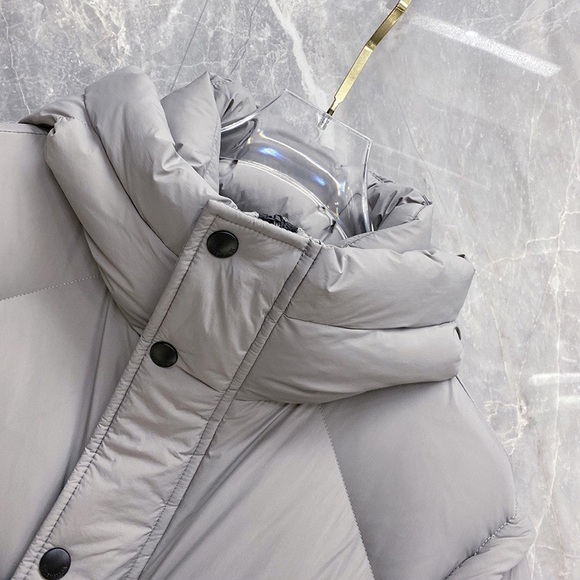 Balenciaga Grey Double B Embossed Hooded Down Jacket - Picture 4 of 9